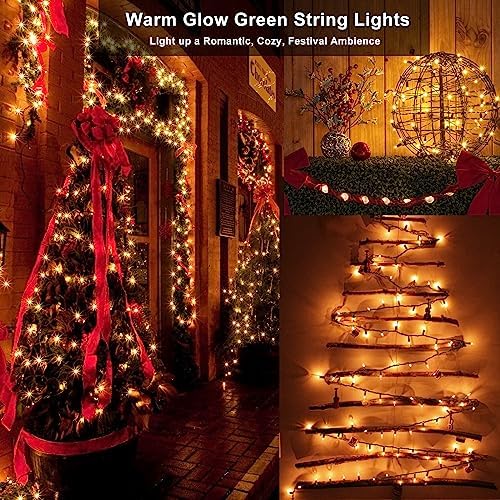 BrizLabs Clear Christmas Lights Outdoor 300 Count Incandescent Light String