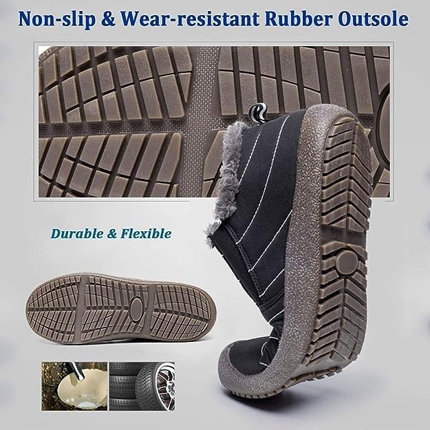 Eagsouni Womens Mens Snow Boots Winter Slip On Shoes