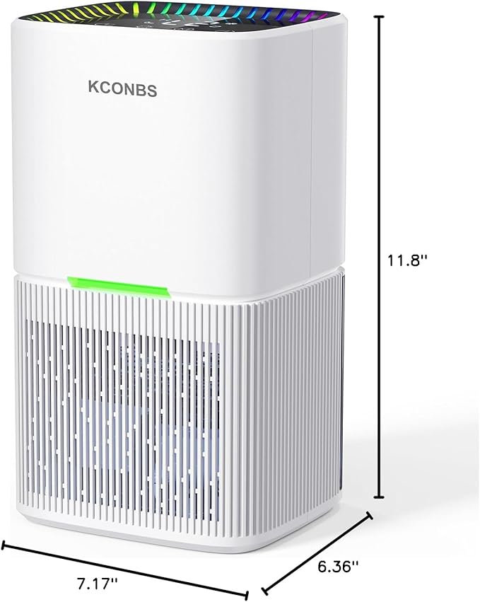 Dehumidifier, 60 OZ Water Tank, Dehumidifiers for Home, 500 sq. ft. Dehumidifier for Basement Bathroom Bedroom with Auto Shut Off, 7 Colors LED Light, Quiet Dehumidifiers with Sleep Mode (White)