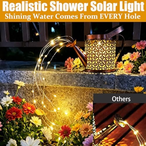 Merrytech Solar Watering Can Light,Garden Decor Gifts for Mom Grandma Large