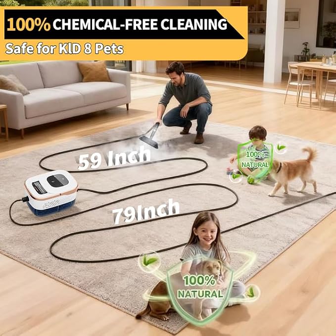Steam Cleaner, 6 Steam Levels, 42oz Tank & 11 Pieces Accessories, 1500W High-Temperature Steam Cleaner for Home, Handheld Steamer for cleaning Grout,Tile,Kitchen,Bathroom,Car