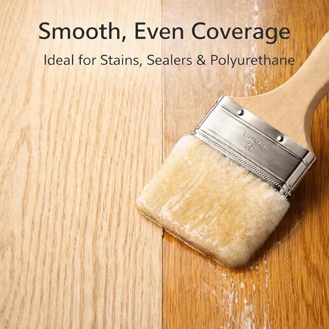 Lambskin Stain & Paint Brush - for use with All Latex and Oil Based Paints, Stains and Polyurethanes. Premium Lambskin - New and Patented Design (3 Inch)