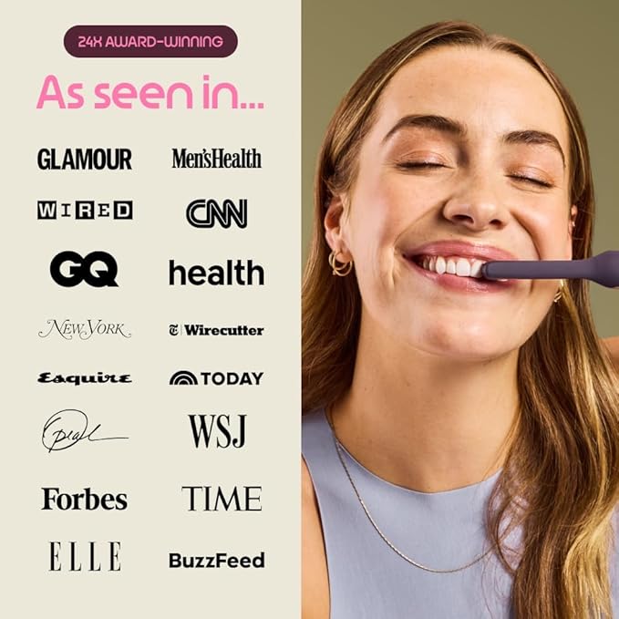 Quip Ultra Next Generation Smart Toothbrush - Timed Electric Toothbrush with Case - Replaceable Brush Head, Soft Bristles, Silicone Handle, 30-Day Battery Life - Travel Toothbrush - Dusk