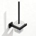 Matte Black Toilet Brush and Holder Set, NEWRAIN Wall Mounted Toilet Bowl Brush with Long Handle, Stainless Steel Toilet Brushes for Bathroom-Space Saving