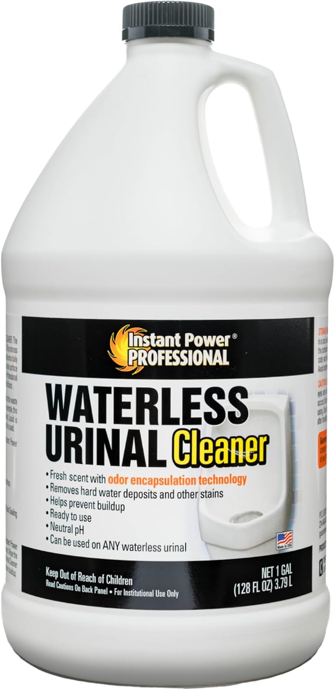Instant Power Professional Waterless Urinal Cleaner - Urine Remover for Stains and Odors, Urine Deordorizer, Bathroom Cleaning Supplies - 1 Gallon