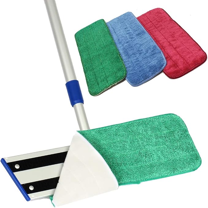 Arkwright Spray Mop Replacement Pads - (Pack of 12) Bulk Microfiber Flat Dry and Wet Refill Mop Pads Floor Cleaning, Compatible with Bona and Rubbermaid, Fits All Mop Heads, 24 in, Green