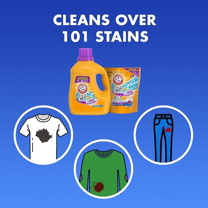 Arm & Hammer Plus Oxiclean Odor Blasters Fresh Burst, Liquid Laundry Detergent, 224 Fl Oz - Pack of 2