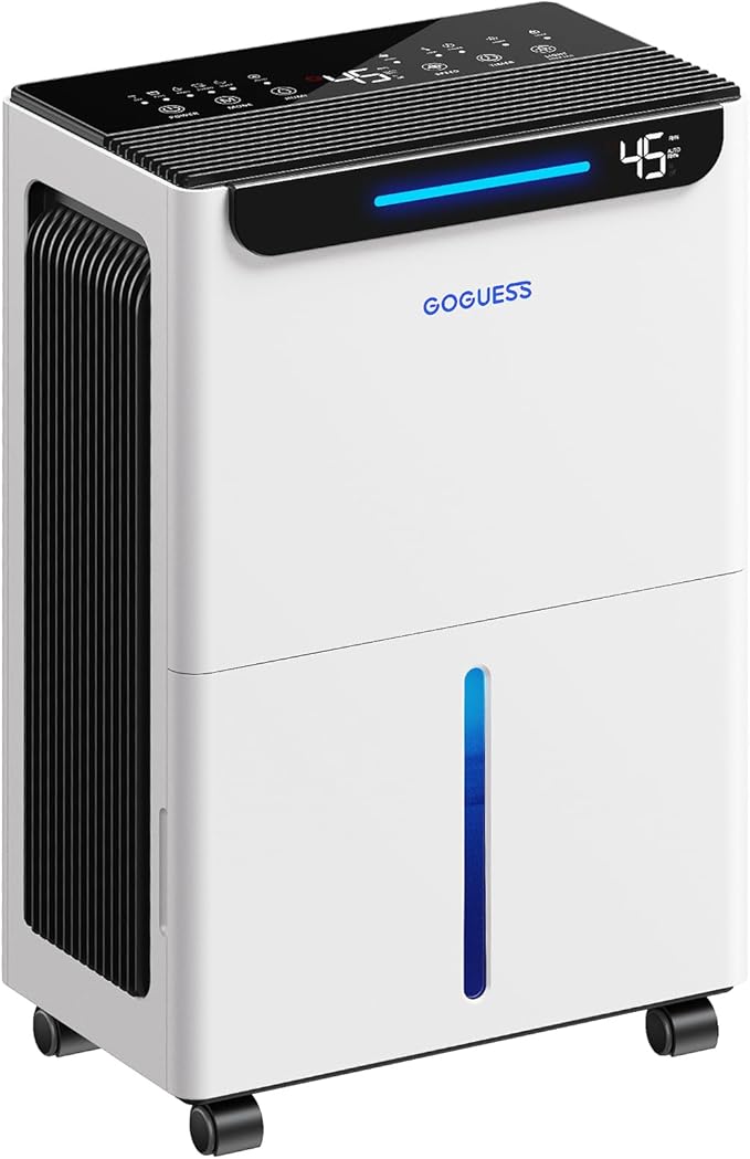 2500 Sq.ft Dehumidifier for Basement - 34 Pints, Drain Hose & Humidity Control Large Room Dehumidifiers for Home, RV, Bathroom, Bedroom - 3 Modes & 24H Timer White
