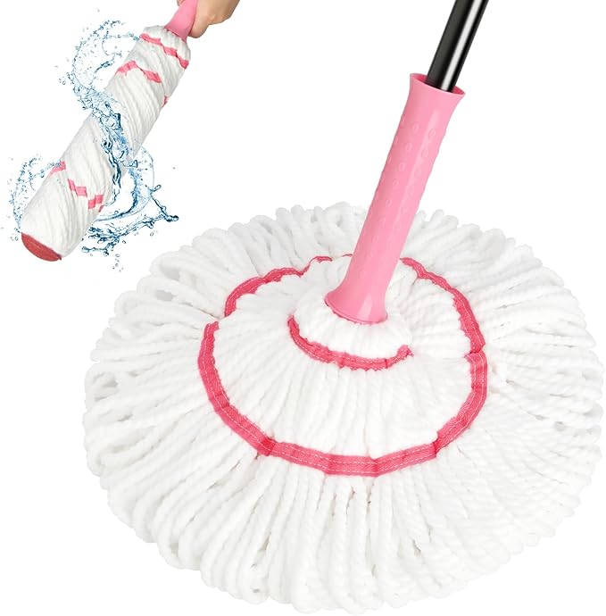 XXXFLOWER Broom and Dustpan Set with Cleaning Teeth+Self-Wringing Twist Mop for Floor Cleaning, 57” Long Handle Heavy Duty Microfiber Mop for Wet Mopping on Tile, Hardwood, Kitchen, Bathroom