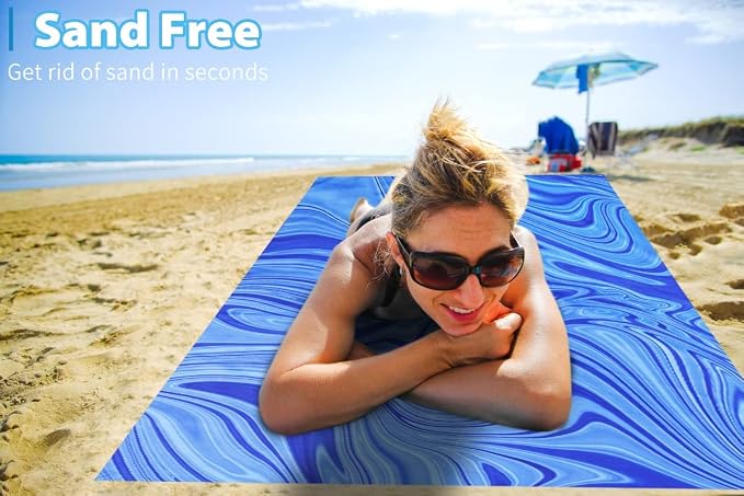 TwoYek Microfiber Beach Towel Extra Large 71x32 Blue Shell 2 Pack | Thin & Lightweight, Sand Free, Super Absorbent & Quick Dry, Oversized Towels for Beach Bath Pool Swim Travel Essentials Gift