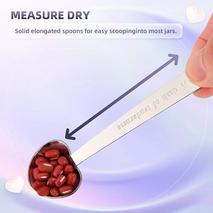 30 pieces pack heart-shaped measuring spoon set suitable for wedding birthday party bridal shower gift, baby shower decoration souvenir individual gift packaging
