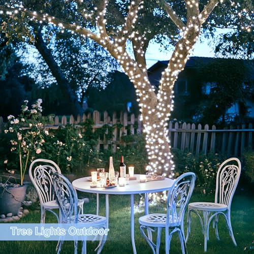 JMEXSUSS 1000 LED White Christmas String Lights Outdoor with Remote