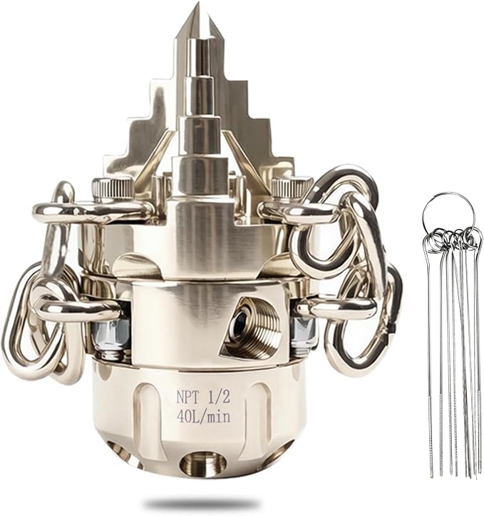 1/2 NPT Sewer Jetter Rotating Nozzle - Cutting Roots, for 2900 psi, 40L/Min (10.57GPM) Pressure Washers, Stainless Steel Drain Cleaning Tool, for Household sewers, Commercial Pipelines