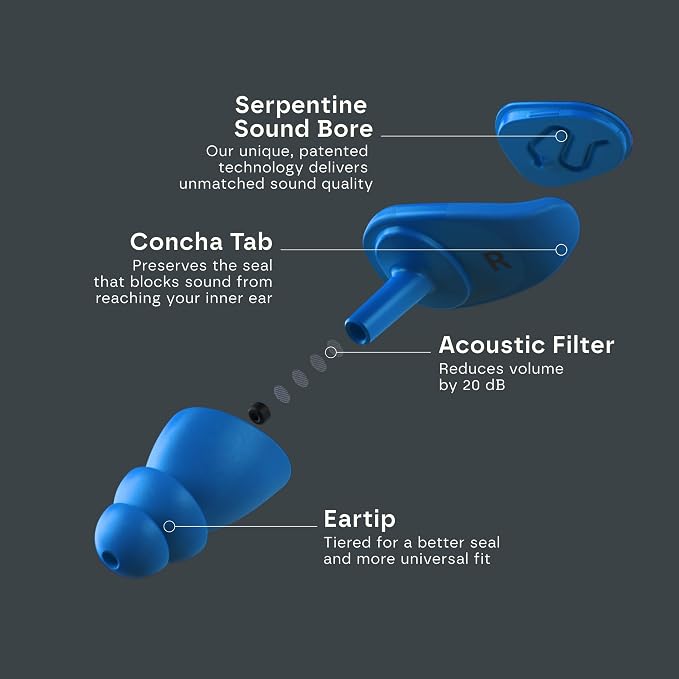 Hendrick Motorsports Car 5 High-Fidelity Ear Plugs – Durable Reusable Hearing Protection - Preserve Clear Sound While Protecting Your Hearing at Stock car Races - Multiple Ear Tips