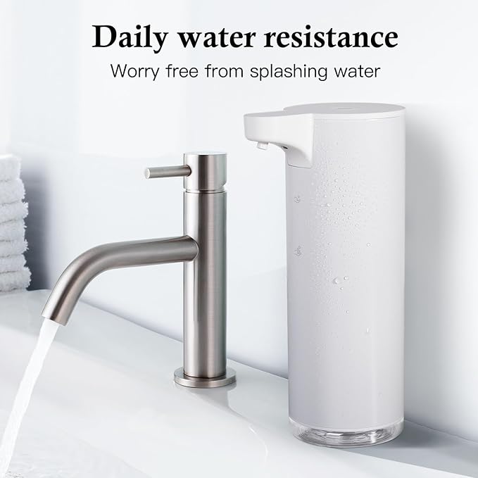LAOPAO Automatic Soap Dispenser Foaming: Rechargeable Touchless Soap Dispenser Stainless Steel Foam Soap Dispenser for Bathroom Hand Soap Pump for Kitchen Xmas Gift, 9oz, White