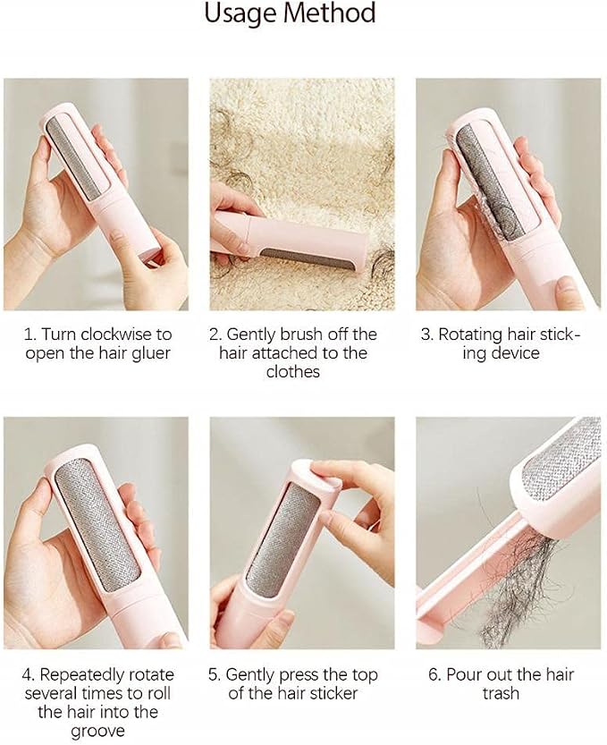 Rotate Clothing Depilator Reusable Lint Rollers Quick Removal Fuzz Dust Electrostatic Remover Brush Pet Hair