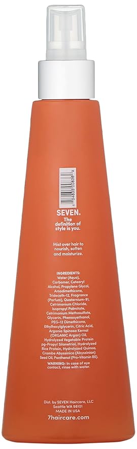 SEVEN GAZAR Hair Care Leave In Conditioner Detangler Spray, Hairspray for Women, Thin Dry Damaged, Curl-Defining, Wavy Curly Hair, Anti Frizz Detangling Spray, 8oz