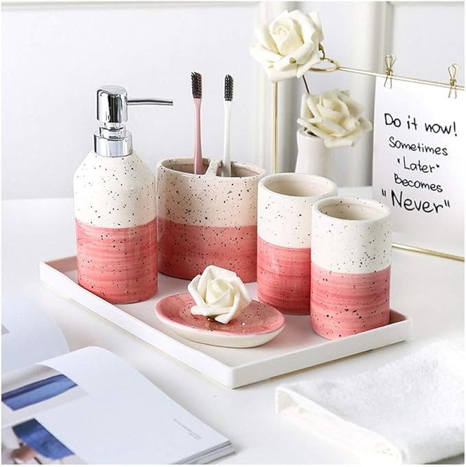 Kitchen Soap Dispenser Ceramic 6-Piece Set Toilet Bathroom Supplies Toothbrush Cup Hand Sanitizer Bottle Toothbrush Cup Toothbrush Holder Soap Box Countertop Soap Dispensers