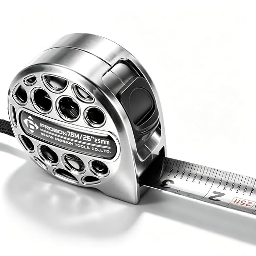 Tape Measure 25Ft/7.5M, Stainless Steel Measuring Tape Double Side Scale with Metric & Fractions,Waterproof Retractable Measurement Tape for Construction Household Woodworking (1)