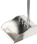 Metal Dust Pan with Long Handle, Stainless Steel Standing Dustpan | Metal Dustpan with Teeth