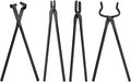 Blacksmith Tongs Set 4PCS, V-Bit Blade Tongs, Flat Tongs, Blade Tongs and Wolf Jaw Tongs for Knife Making, Bladesmithing and Blacksmithing Tool - Heavy Duty Steel, Heat-Resistant for Forging