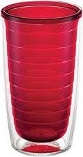 Tervis Clear & Colorful Tabletop Made in USA Double Walled Insulated Tumbler Travel Cup Keeps Drinks Cold & Hot, 16oz, Red | Made in USA, Double-wall Insulated, Shatterproof, BPA-Free, Dishwasher Safe, Fits Most Cupholders, Gifts under $20