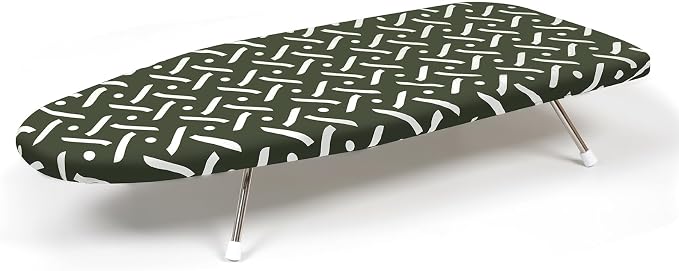 Tabletop Ironing Board 12"x29" – Compact Portable Ironing Board with Thick Felt Padding, Heat Resistant Cover, Stainless Steel Legs, Space-Saving Design