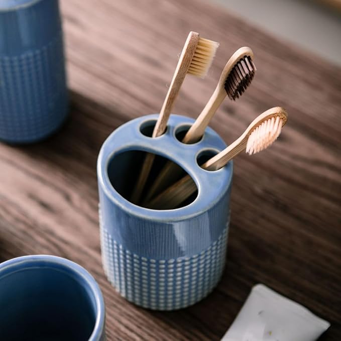 Ceramic Bathroom Group Four-piece Lotion Bottle Press Hand Sanitizer Toothbrush Cup Toiletries