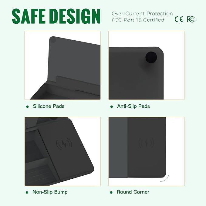 SELEAD Desktop Glass Whiteboard with Wireless Charger Station, Dry Erase Board Computer Pad Keyboard Stand with Organizer Drawer for Home, School, Office Desk Accessories, Black