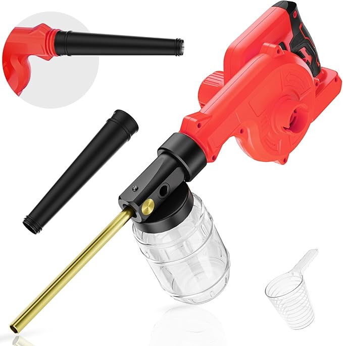 Rozlchar Electric Diatomaceous Earth Duster Compatible for Milwaukee 18V Battery(Tool Only), 1L Capacity Garden Powder Sprayer with 7.5″ Nozzle, Leaf Blower Replacement, Farm & Coop Applicator