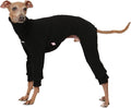 D Doggy Star Italian Greyhound Clothes, Brushed Fleece Turtleneck All in One, Stretchy and Cozy (S,Brshd FLC Black)