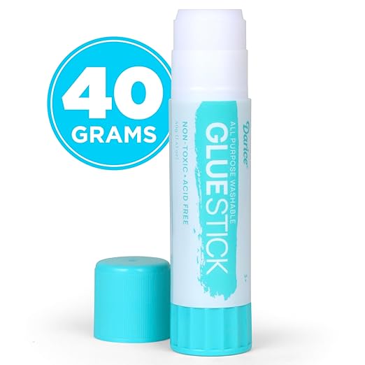 Darice Jumbo Glue Sticks, 1.4 Oz (40g) – All-Purpose Washable School Glue for Crafts, Paper, & Fabric – Clear Drying, Acid-Free & Non-Toxic – Bulk Classroom Supply (12 Pack)