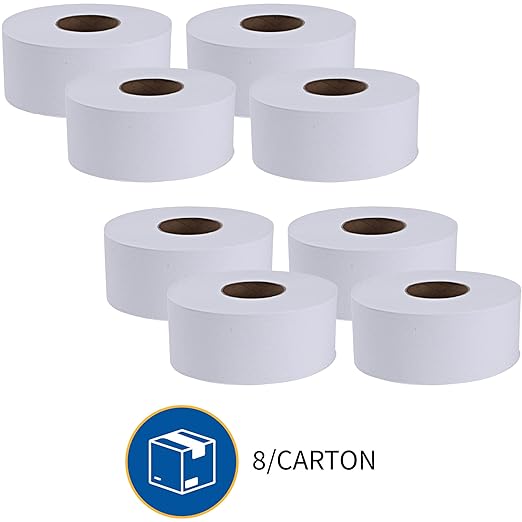 Genuine Joe - GJO2506008 Jumbo Dispenser Roll Bath Tissue (Pack of 8)