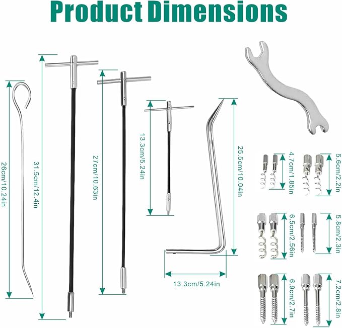 23-Piece Gland Packing Removal Tool Kit with Toolbox | Stainless Steel Extractor Set with Flexible Shaft & Corkscrew Hooks | for Pump, Valve & Industrial Seal Maintenance