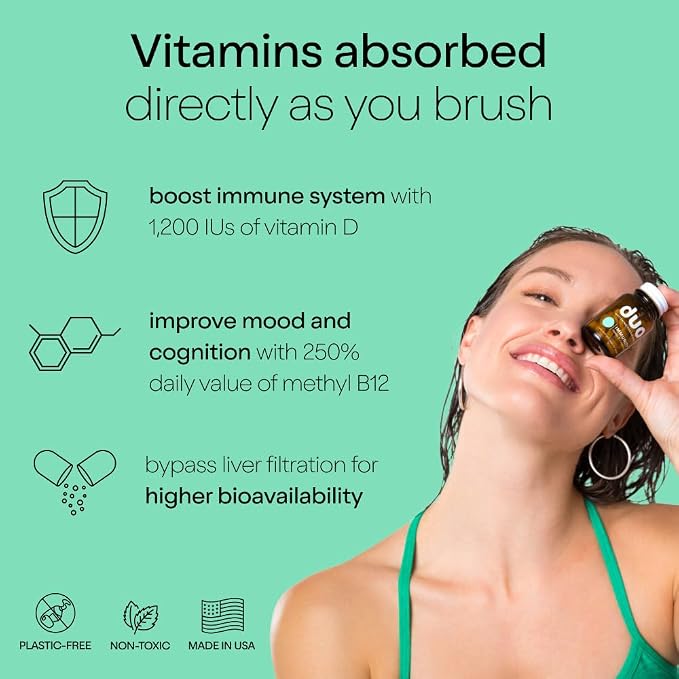 Duo Toothpaste Tablets, Vitamin D3 B12, Nano-Hydroxyapatite, Wild Mint | Nano-hydroxyapatite, enamel remineralization, gentle whitening, sensitivity relief, vitamin D3 and B12, wild mint sage taste