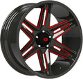 Vision 363 Razor 24x12 5x5.5" -51mm Black/Red Wheel Rim 24" Inch
