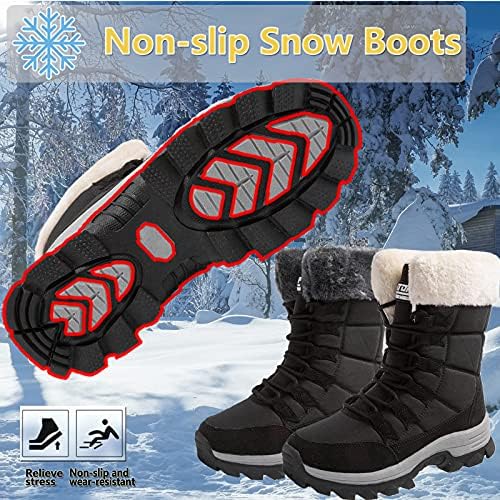 ziitop Womens Winter Snow Boots Waterproof Fur Lined Warm