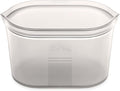 Zip Top Reusable Food Storage Bags | Large Dish [Gray] | Silicone Meal Prep Container | Microwave, Dishwasher and Freezer Safe | Made in the USA