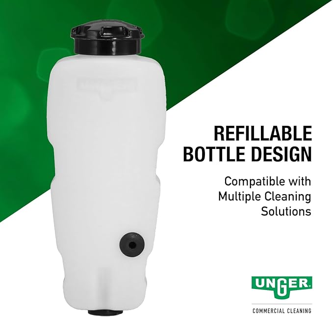Unger Commercial Microfiber Indoor Glass Cleaning Kit - 11' Stingray Deluxe Refillable Cleaning Set - Extended Reach for Indoor Glass and Surfaces - SRKB7