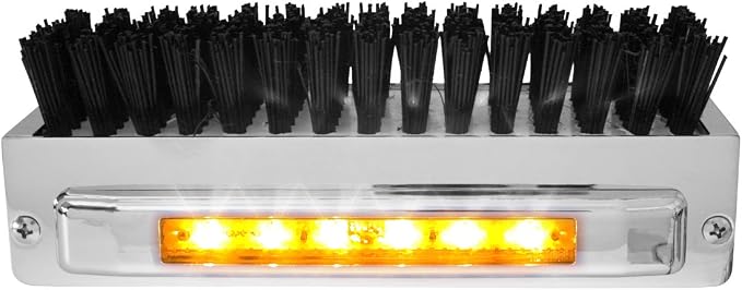 GG Grand General Chrome Aluminum 7-1/2" (L) x 2-5/8" (H) x 3" (D) Boot Caddies, Black Brush w/Amber/Amber LED