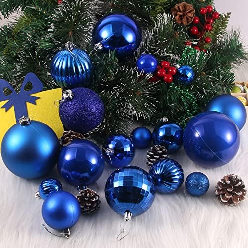 Royal Blue 2.5" Christmas Balls Christmas Tree Decoration Ornaments Shatterproof Hanging Balls for Birthday Halloween Holiday Wedding Decorations Set of 36pcs