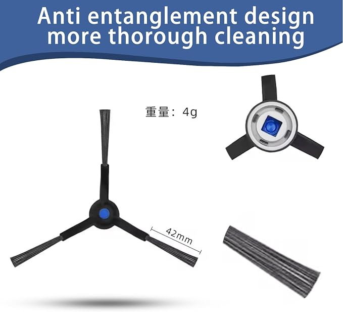 Replacement Accessories kit Compatible with Ecovacs X8 Pro Omni/Yeedi S14 Plus Vacuum Cleaner Robot Parts 2 Main Brush 6 Side Brushes 4 HEPA Filters 4 Roller Mop Cloth 6 Dust Bags