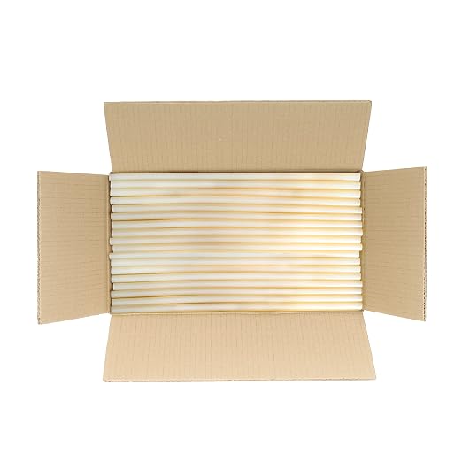 ASA Full Size Hot Glue Sticks 7/16" x 15", 25 lb Box, 375 Ct | High-strength, fast-setting hot glue sticks for industrial packaging and woodworking. 25 lb bulk box, 375 sticks.