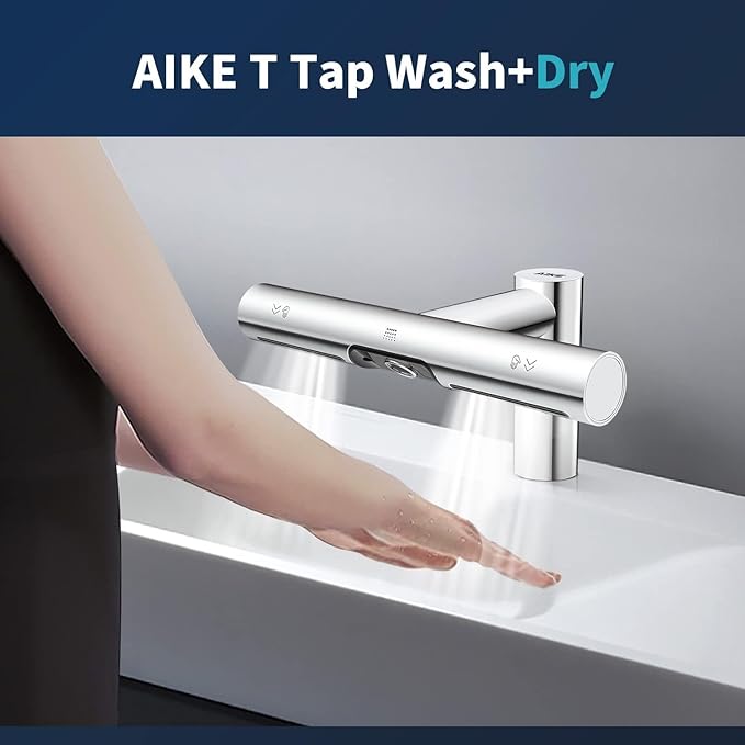 AIKE Air Tap Wash+Dry High Speed Hand Dryer Model AK7120, 110-120V Polish Standard Height