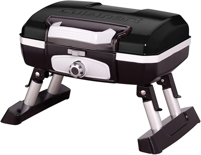Cuisinart Gas Grill, Petite Gourmet, Foldable Design with Handle, 5,500 BTU