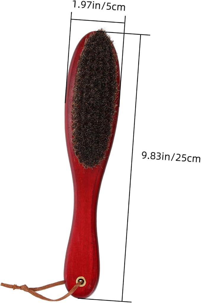 NOLITOY Portable Horsehair Shoe Cleaning Brush Handle for Polishing and Dust Removal for Footwear Care