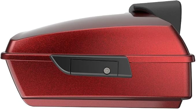 Advanblack Road Glide Tour Trunk Pack Hard Candy Hot Rod Red Flake Chopped Tour Trunk Pack Backrest Pad for '97-'25 Harley Touring Road King Street Glide Electra Glide CVO models