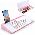 TSJ OFFICE Desktop Whiteboard Dry-Erase-Board - Computer Keyboard Stand White Board Surface Pad with Drawer, Desk Organizers with Accessories for Office, Home, School Supplies - Pink