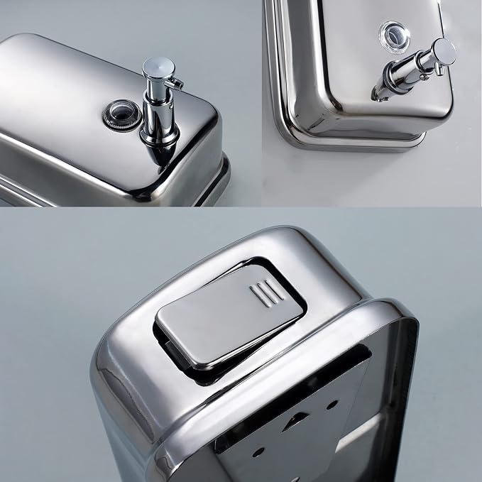 Stainless Steel Soap Dispenser for Home – 16.9oz Wall Mount, Anti-Leak Pump, Brushed Nickel Finish, Space-Saving Design for Kitchen & Bathroom