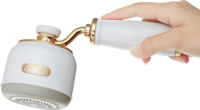 SALAV® Retro Edition Rechargeable Fabric Shaver and Lint Roller with 6-Blade System Removes Fuzz and Piling on Fabrics, with Charging Cable and Mini Brush (Pearl)